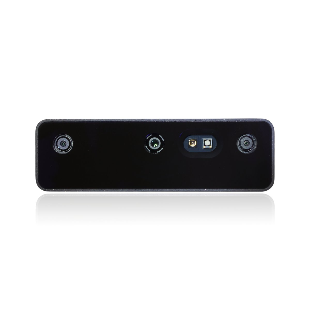 Figure 4 — The Luxonis OAK-D Pro depth camera integrates an Intel Myriad X VPU (4 TOPS onboard inference), stereo depth sensors with 70 cm–12 m range, an IR dot projector, and an IR night-vision LED. At US $4…